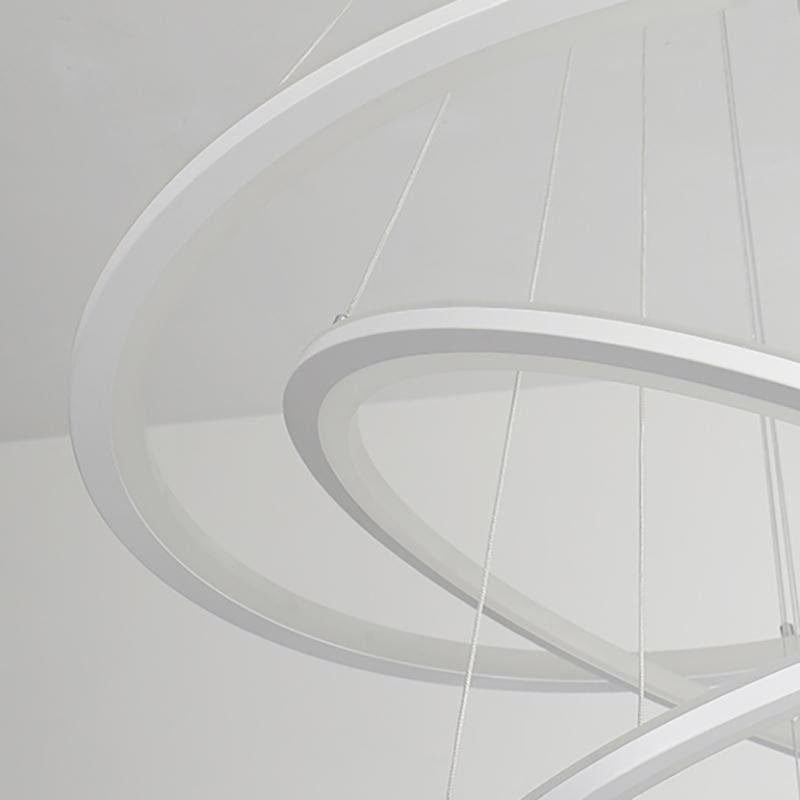 4 Rings Chandelier Light LED Mid-century Chandeliers with Remote