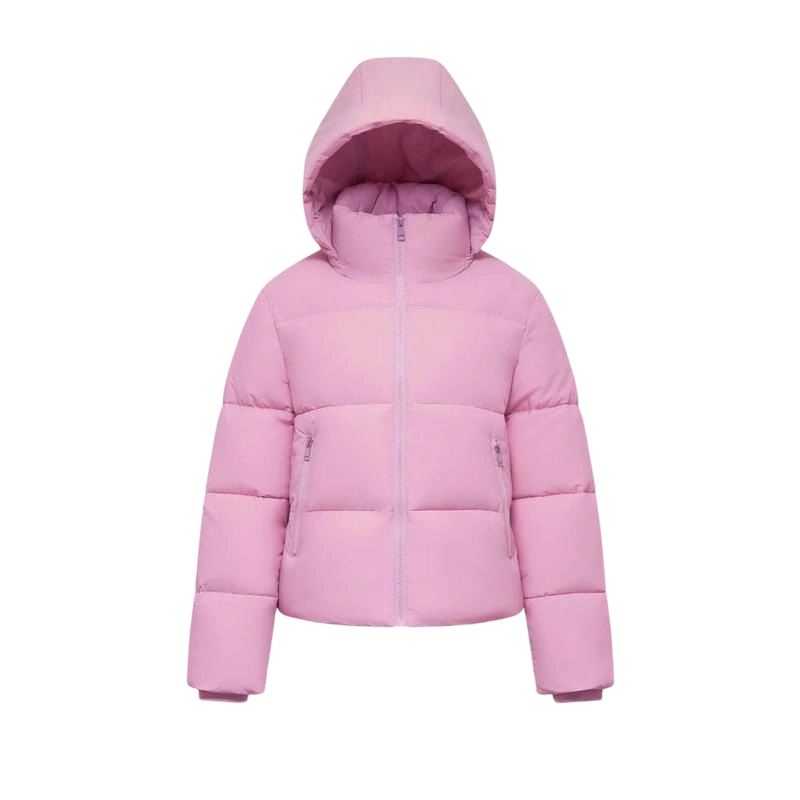 Women's Quilted Puffer Jacket with Removable Hood