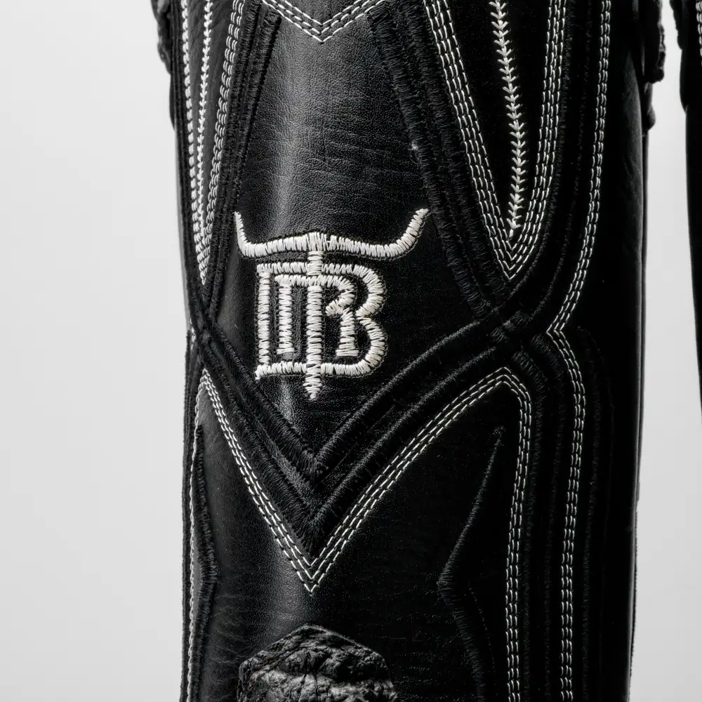 Grey Snapping Turtle Leather Boots - Square Toe