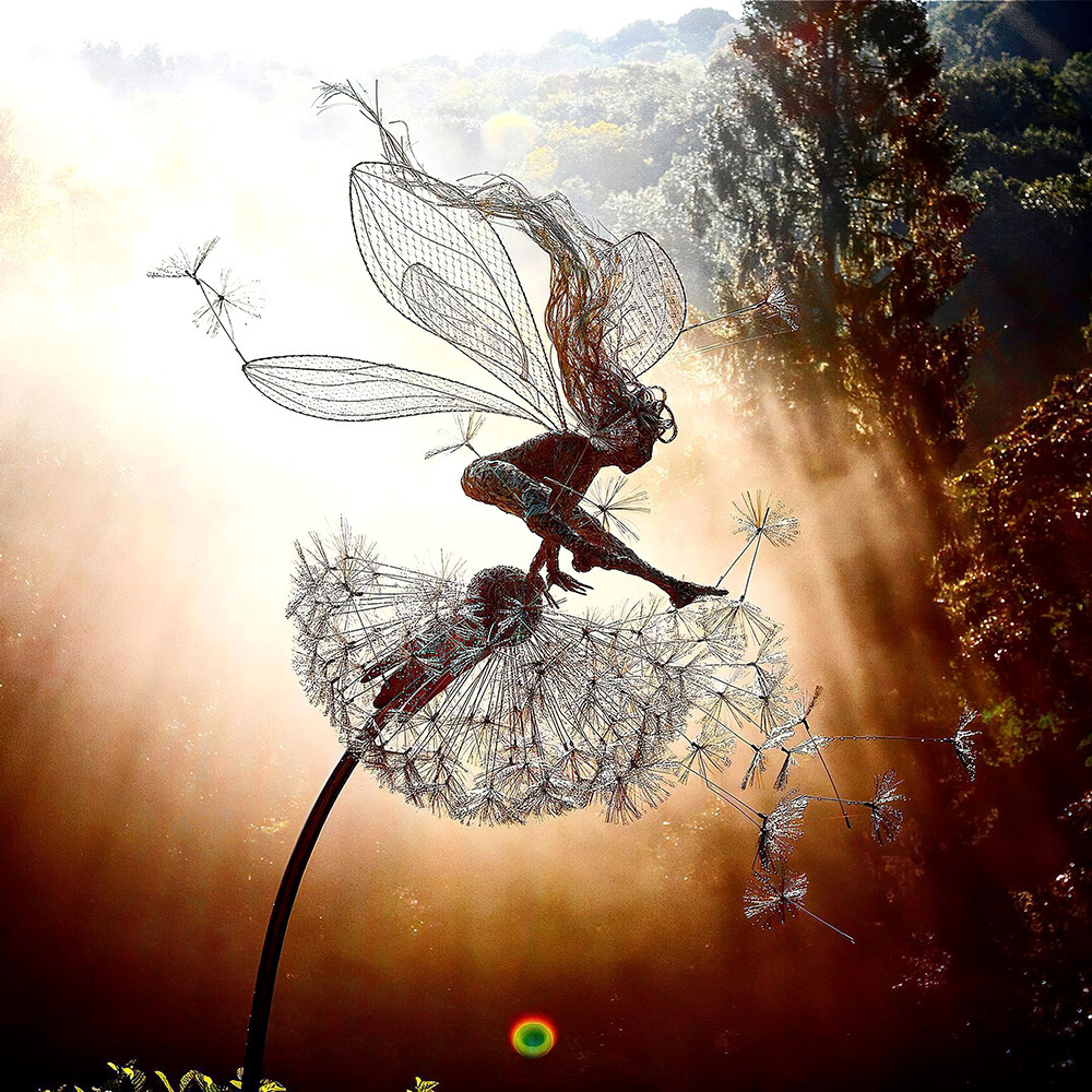 3D Flower Fairy Dancing with Dandelion Garden