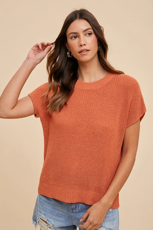 Wear Round Neck Short Sleeve Sweater