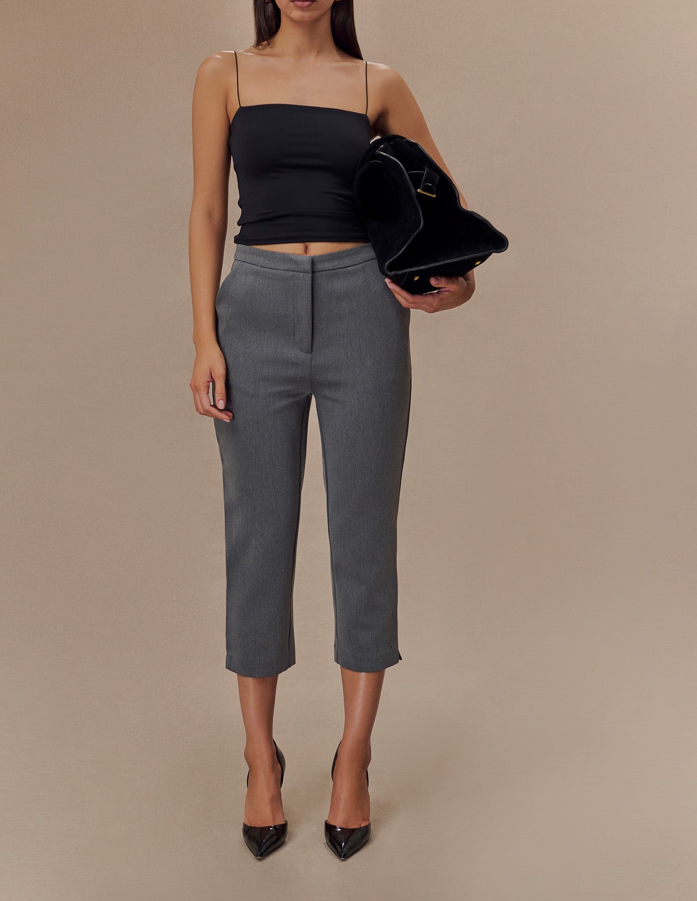 Black Longline Spaghetti Strap Top