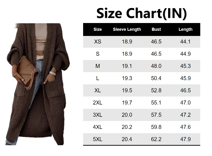 Women's Long Knit Cardigan with Pockets