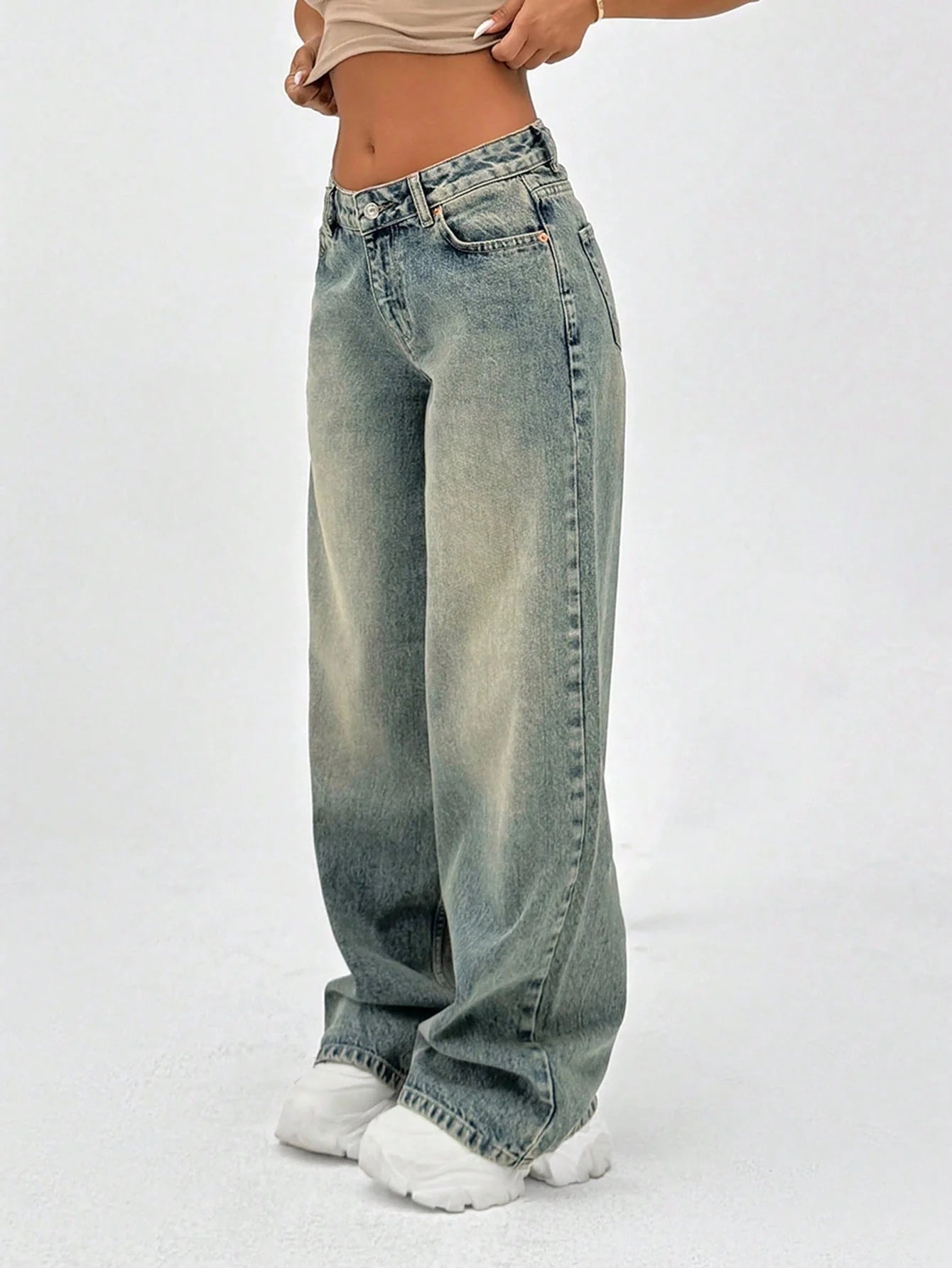 Rust Dusk Fade Wide Leg Jeans