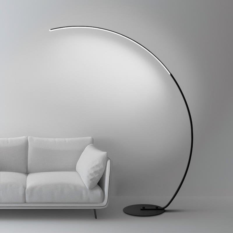 Modern Tall Black Arc Floor Lamp with Remote Control