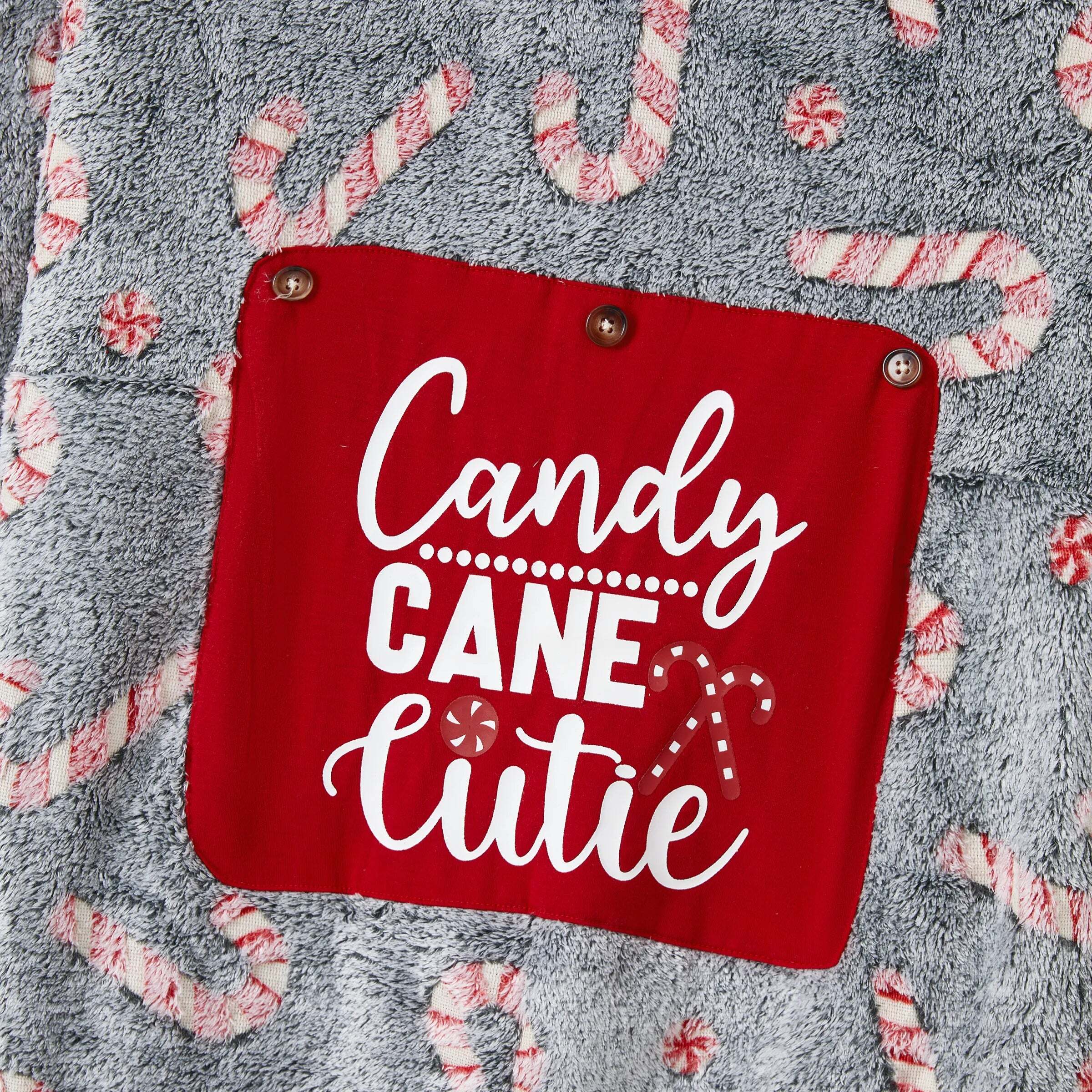 Onesies Pajamas Matching Christmas Outfits Candy Cane Pattern (Glow in the Dark) with Christmas Socks Black