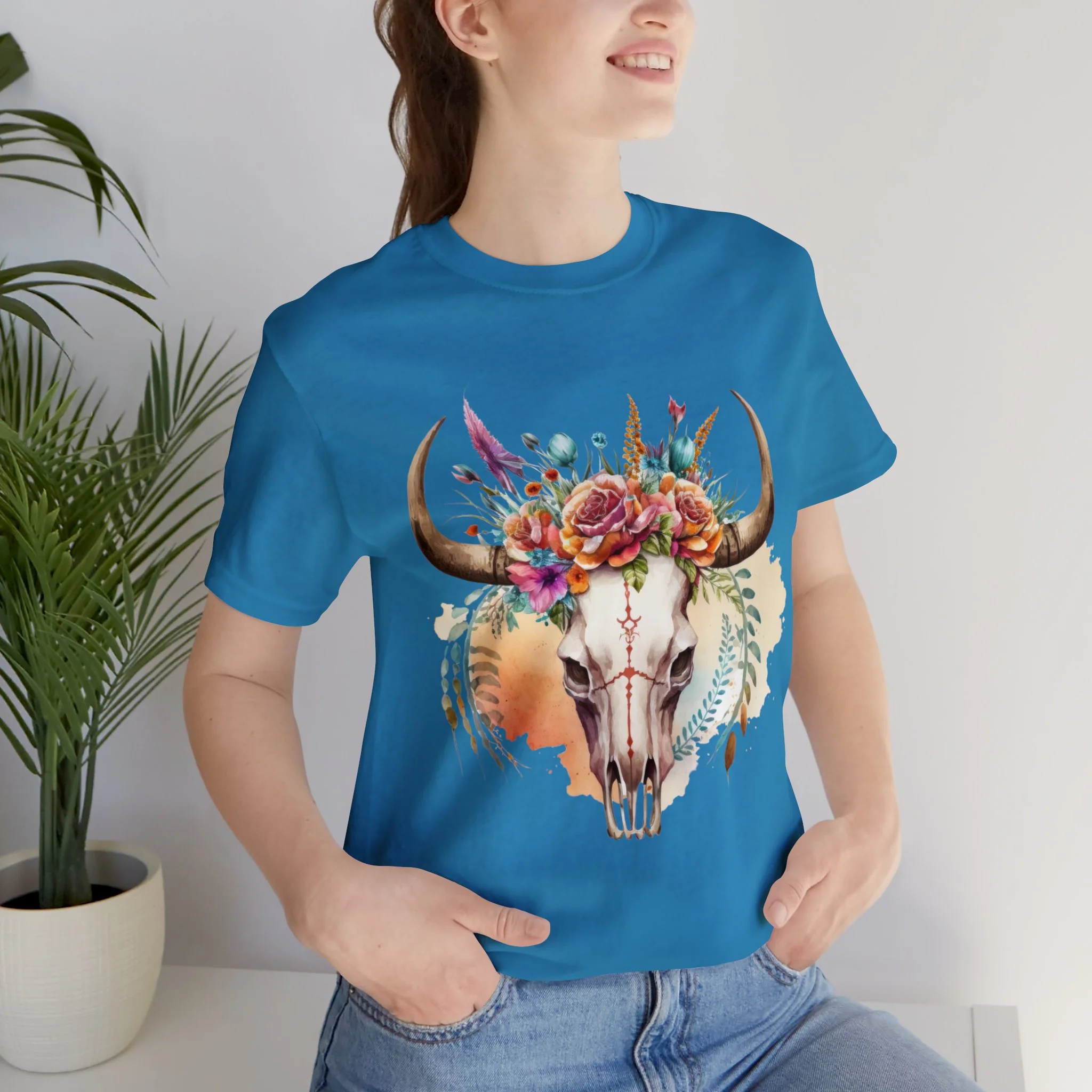 Boho Skull Unisex Jersey Short Sleeve Tee