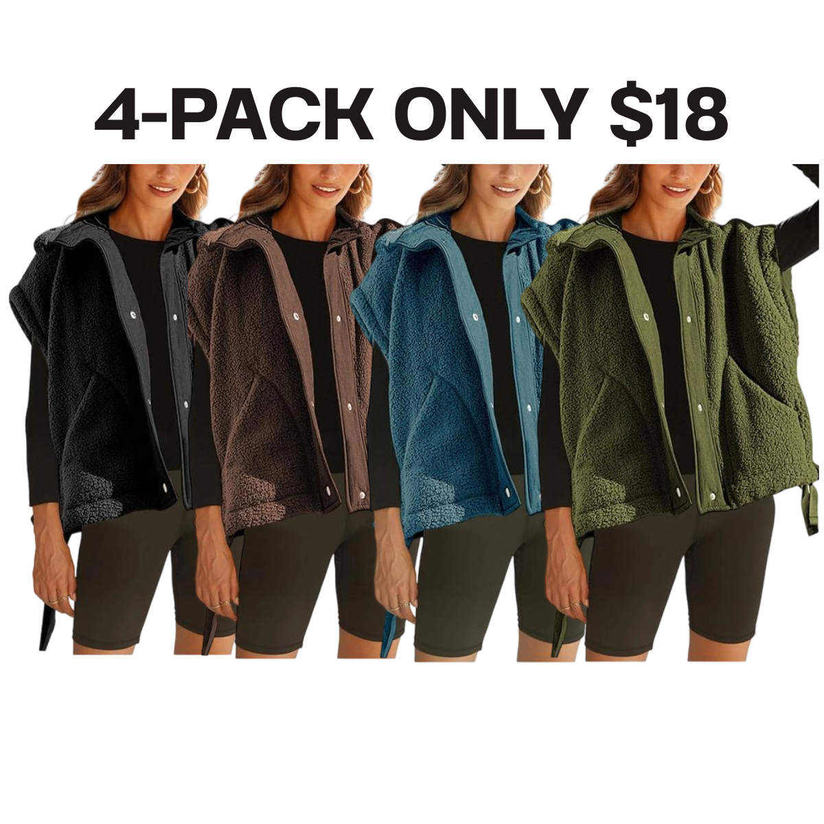 Women's Warm Fleece Button Down Vest