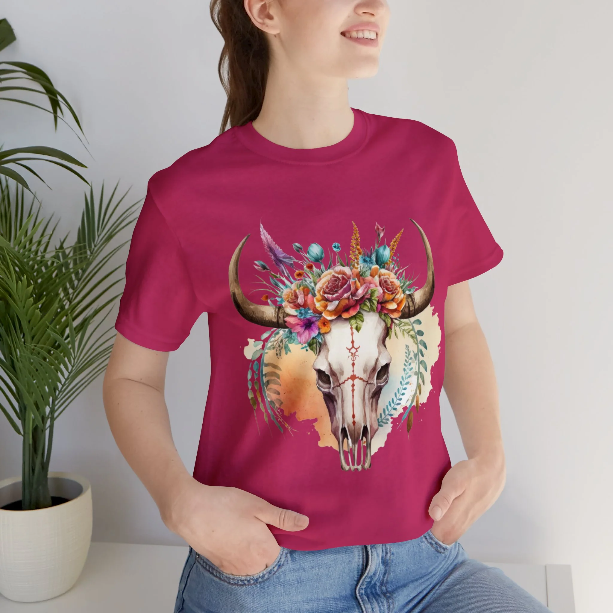 Boho Skull Unisex Jersey Short Sleeve Tee