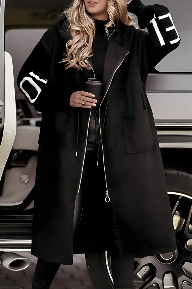 Women's Fashion Letter Pattern Patchwork Jacket