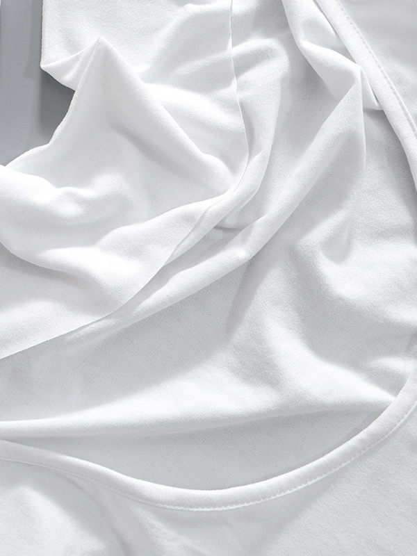 Backless Lace-Up See-Through Solid Color Split-Joint Loose Skinny Off-The-Shoulder T-Shirts Tops