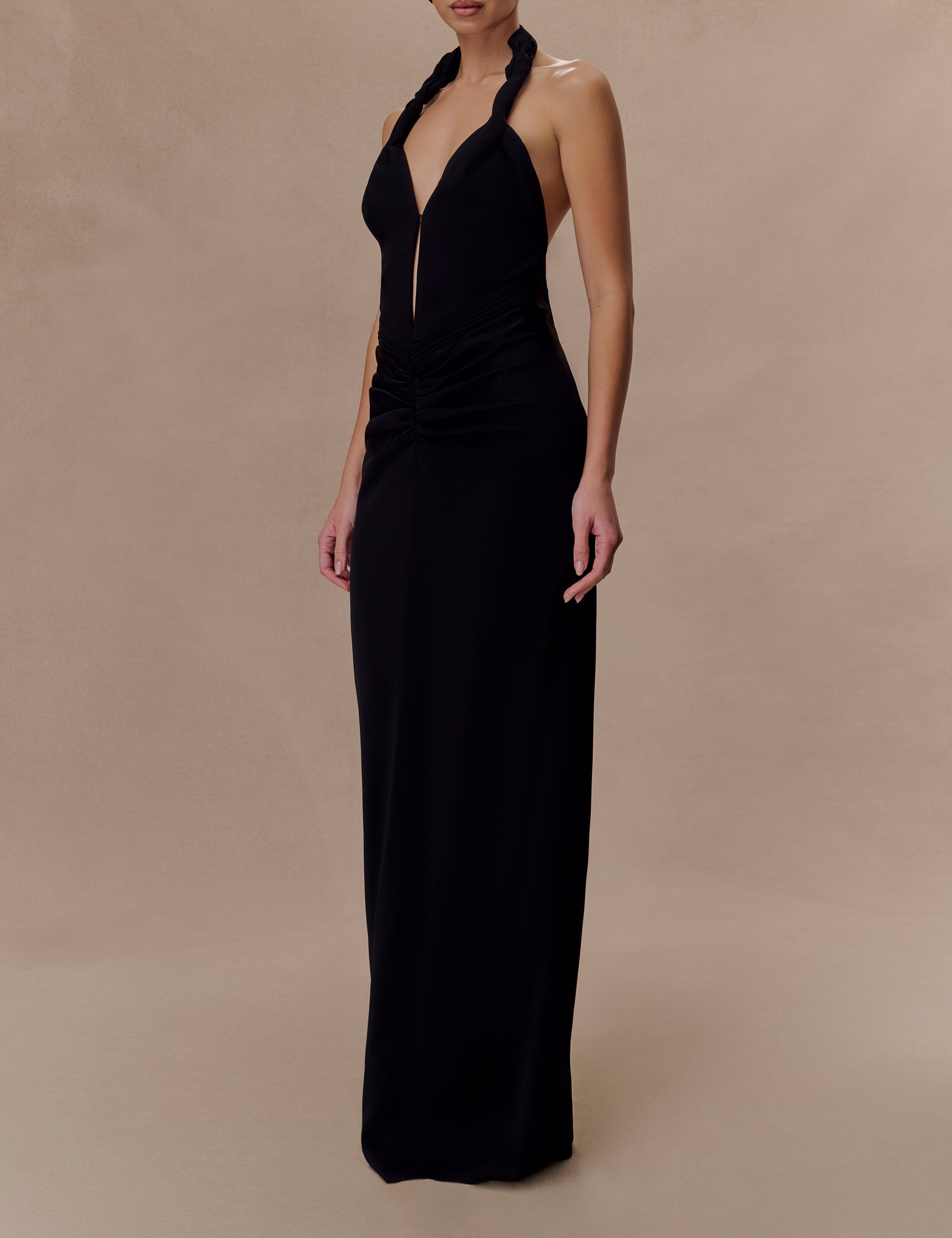 Black Low Neck Maxi Dress