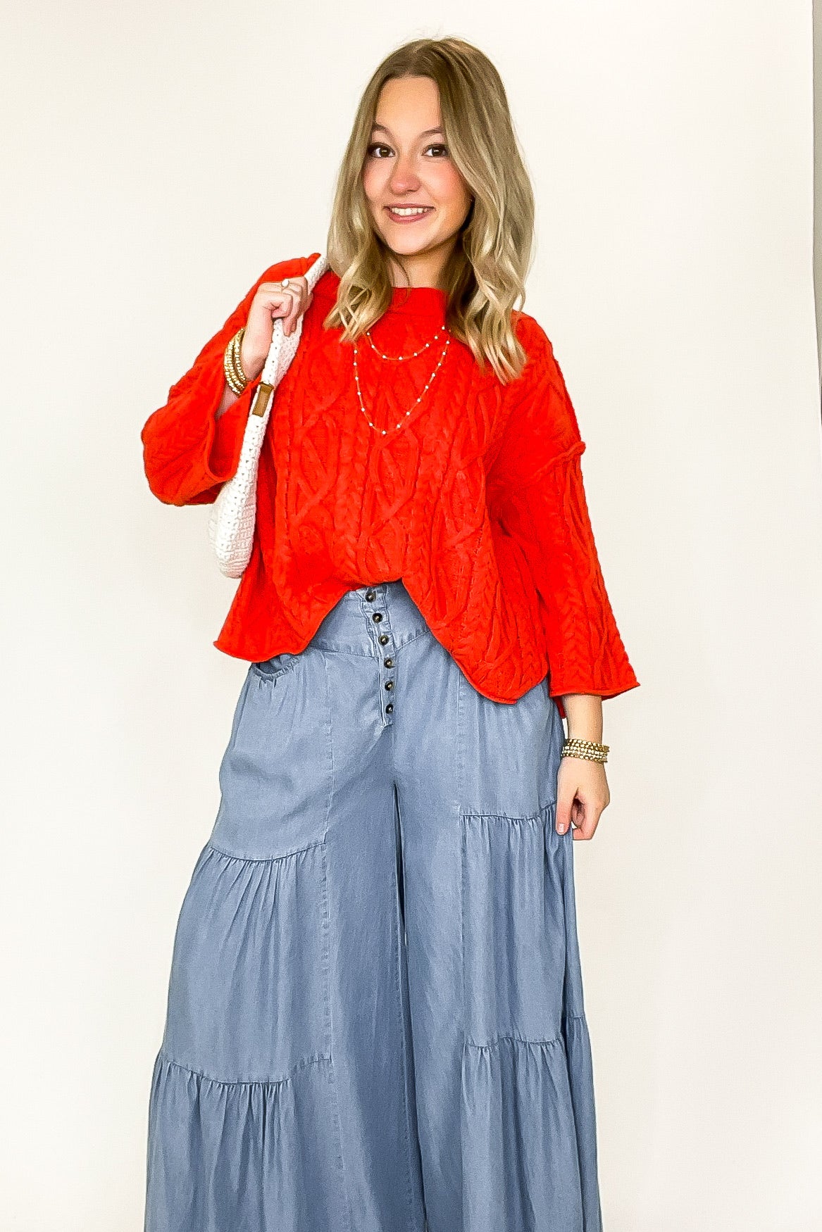 Tier Tempo Wide Leg Flowy Pants