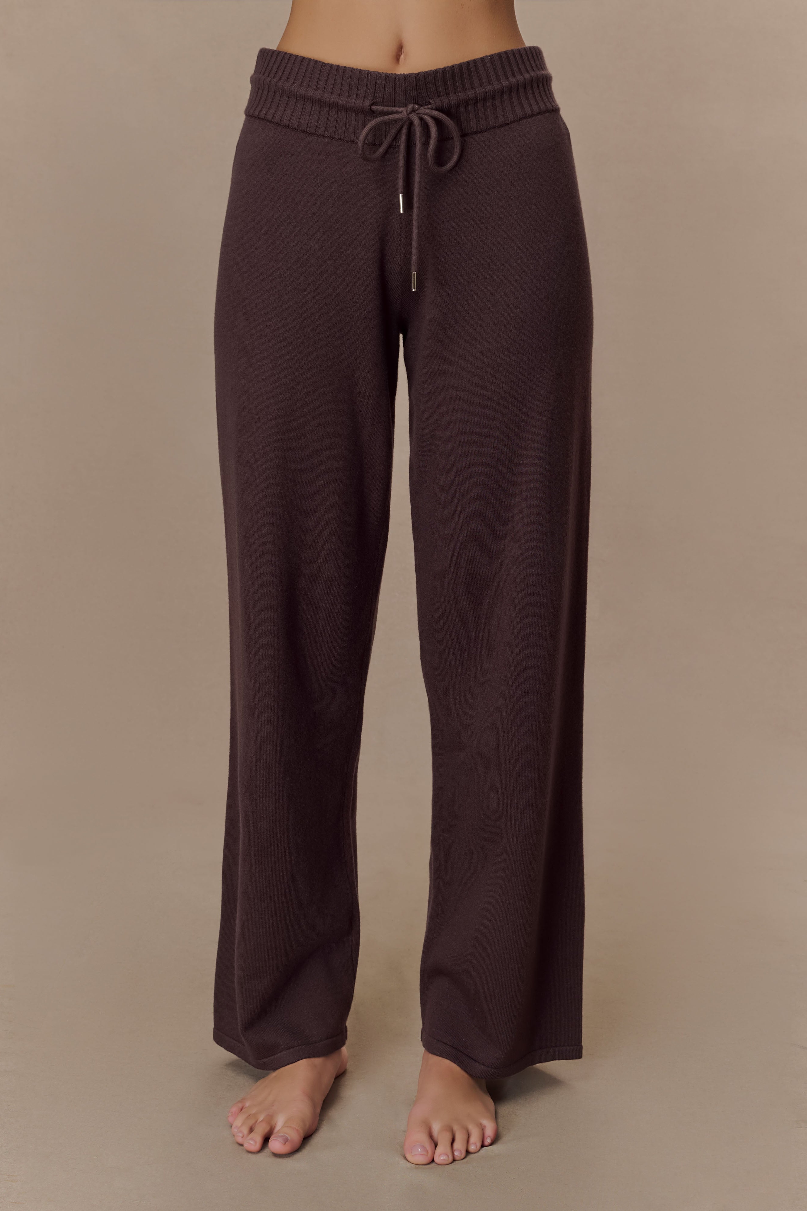 Chocolate Knit Wide Leg Pants