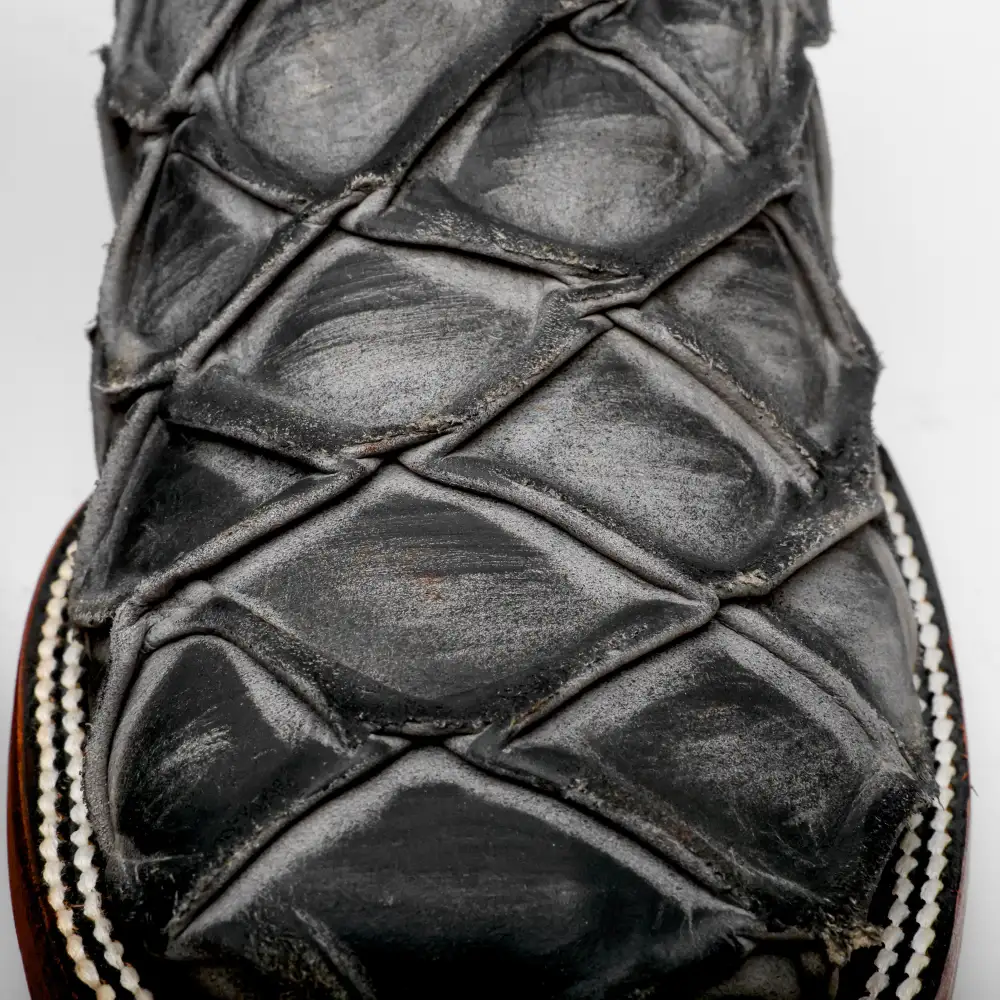 Matte Rustic Eclipse Pirarucu Leather Boots - Square Toe