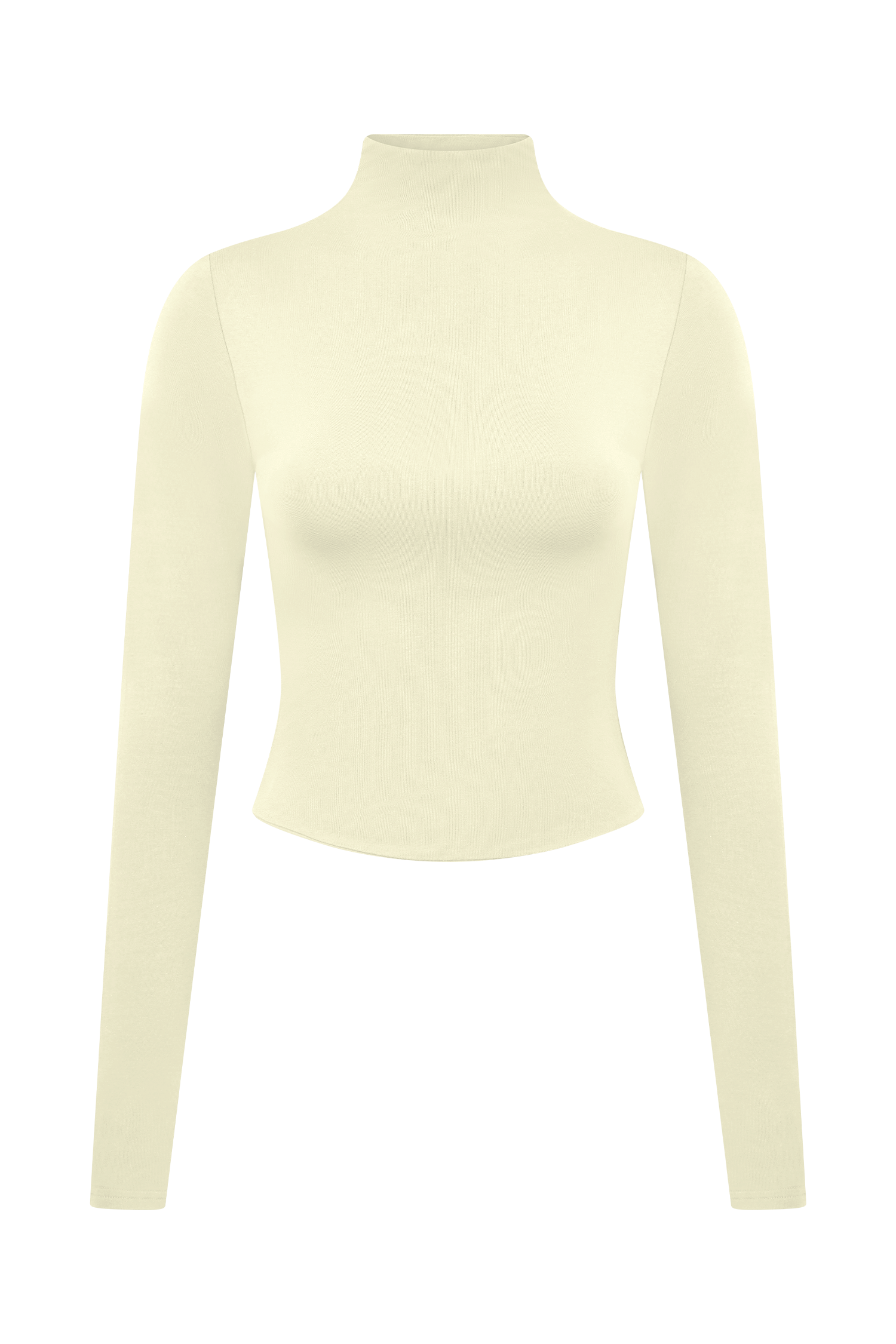 Ivory Modal Long Sleeve High Neck Top