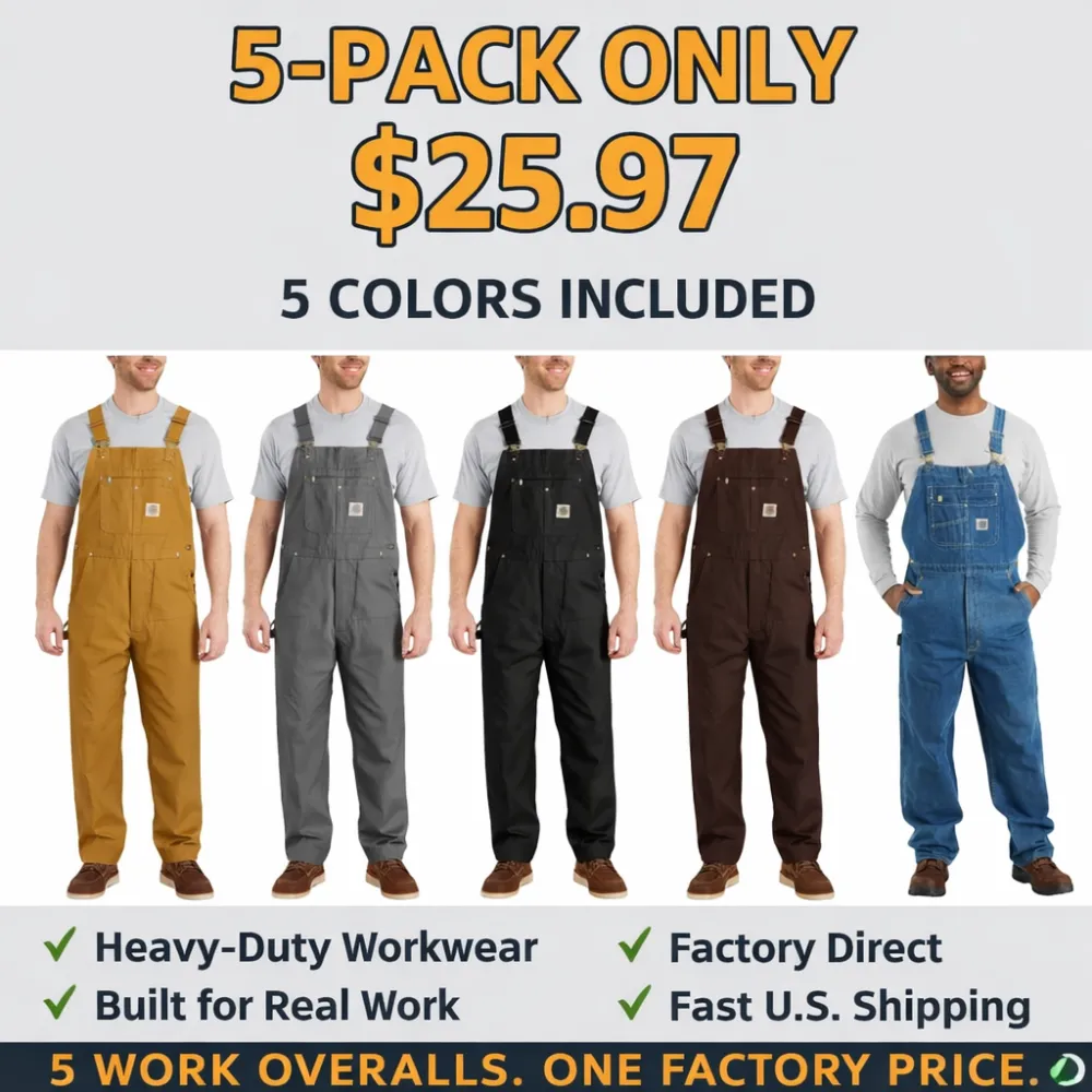 🔥Best-Selling Men’s Denim Bib Overalls – Heavy-Duty Workwear with Adjustable Straps & Tool Pockets