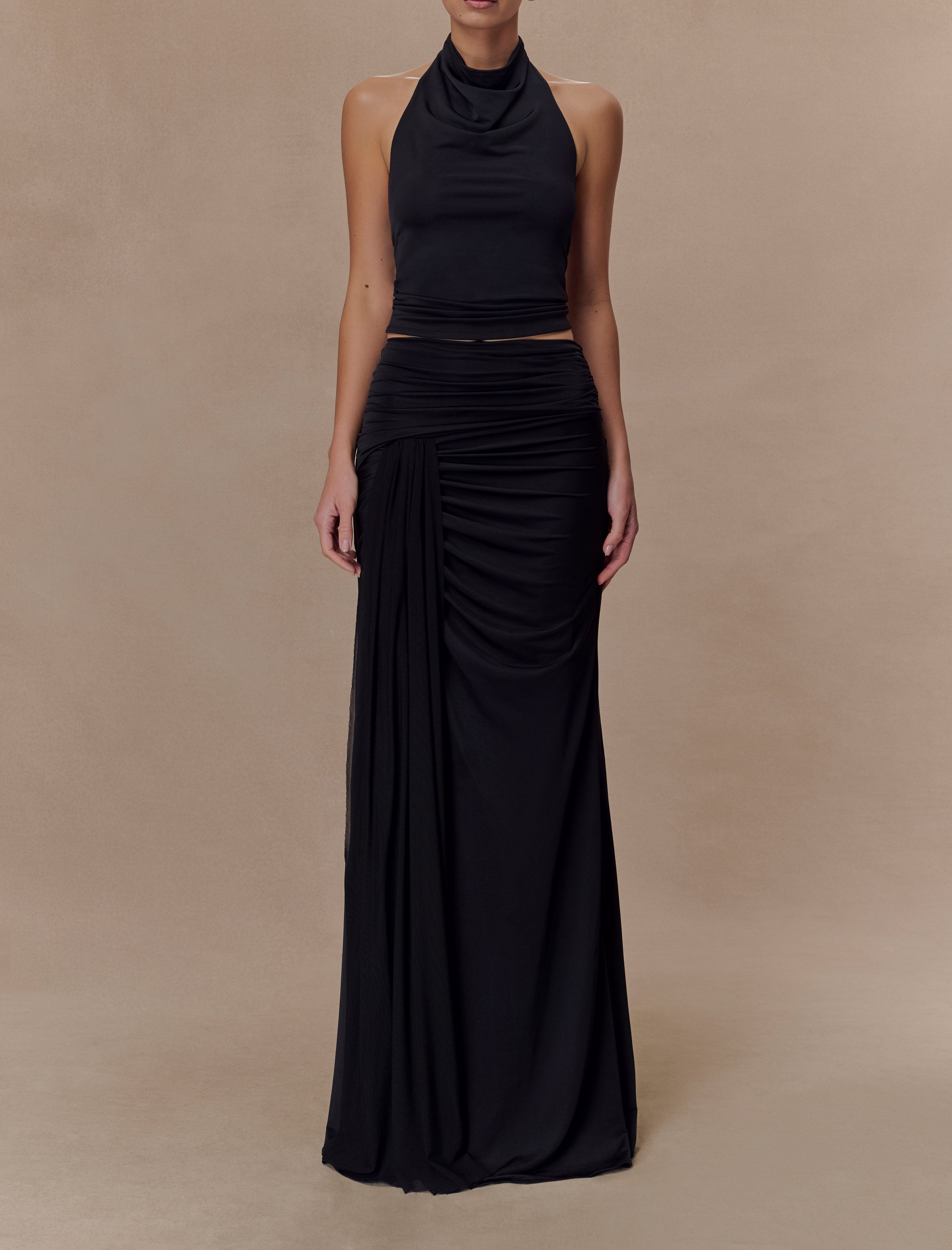 Black Slinky Maxi Skirt