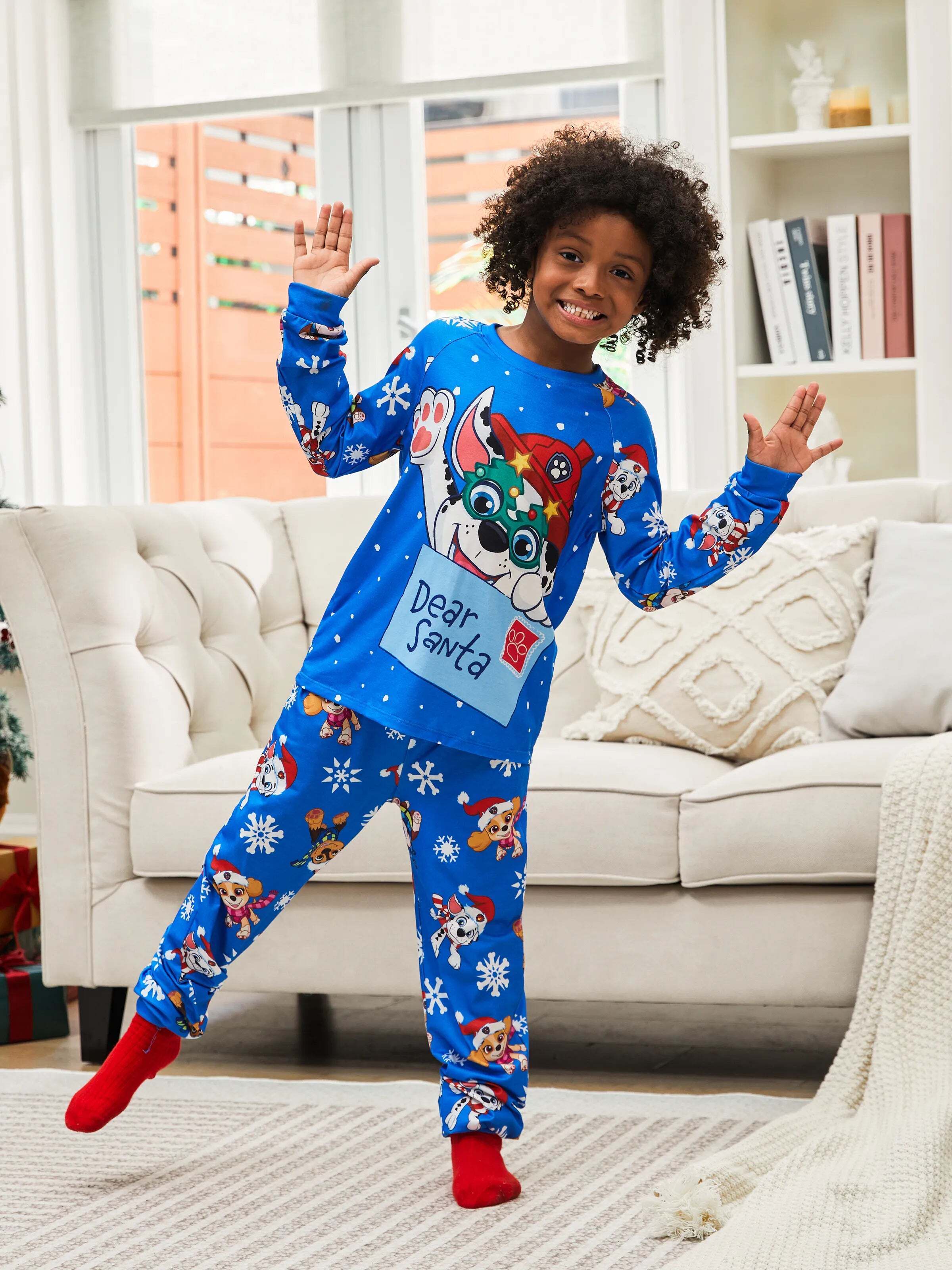 Christmas Family Matching Chase and Marshall Pajamas Sets with Christmas Socks