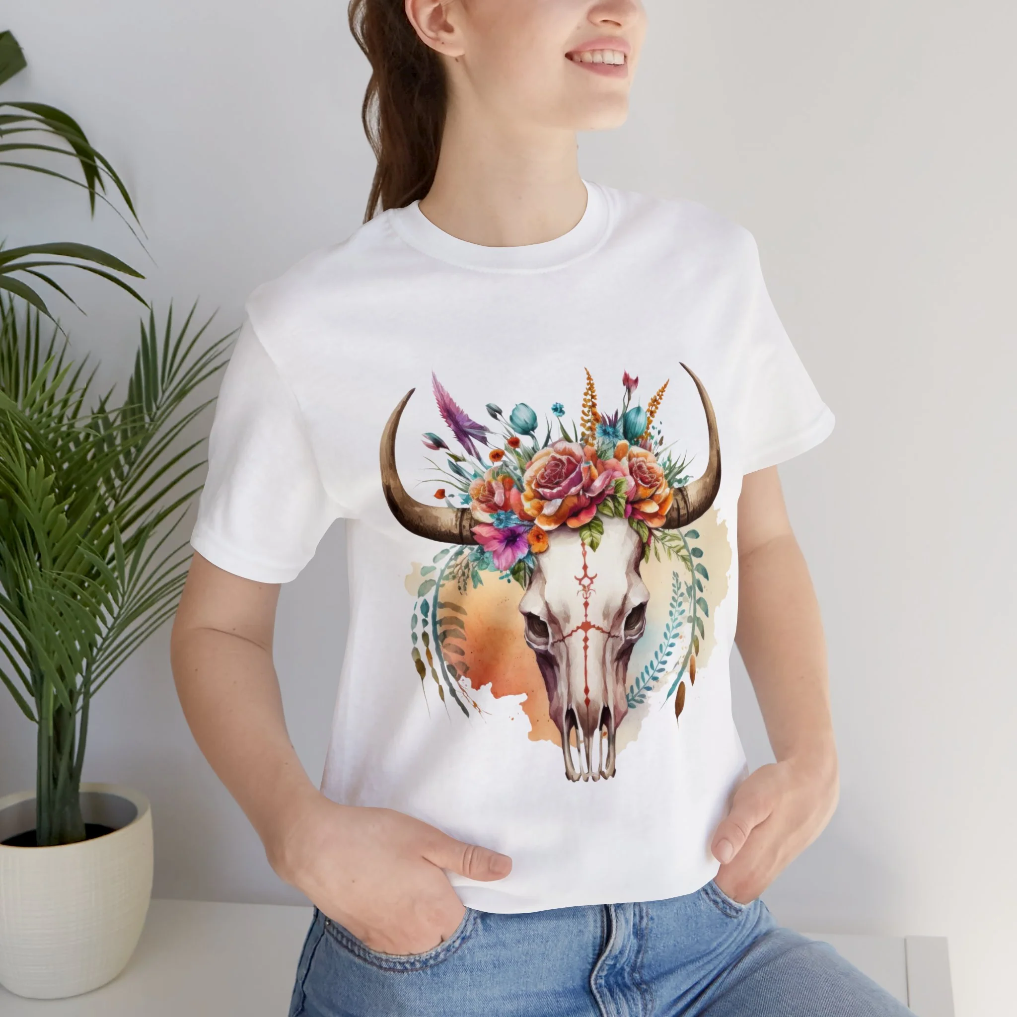 Boho Skull Unisex Jersey Short Sleeve Tee