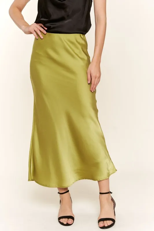 Satin Midi Skirt