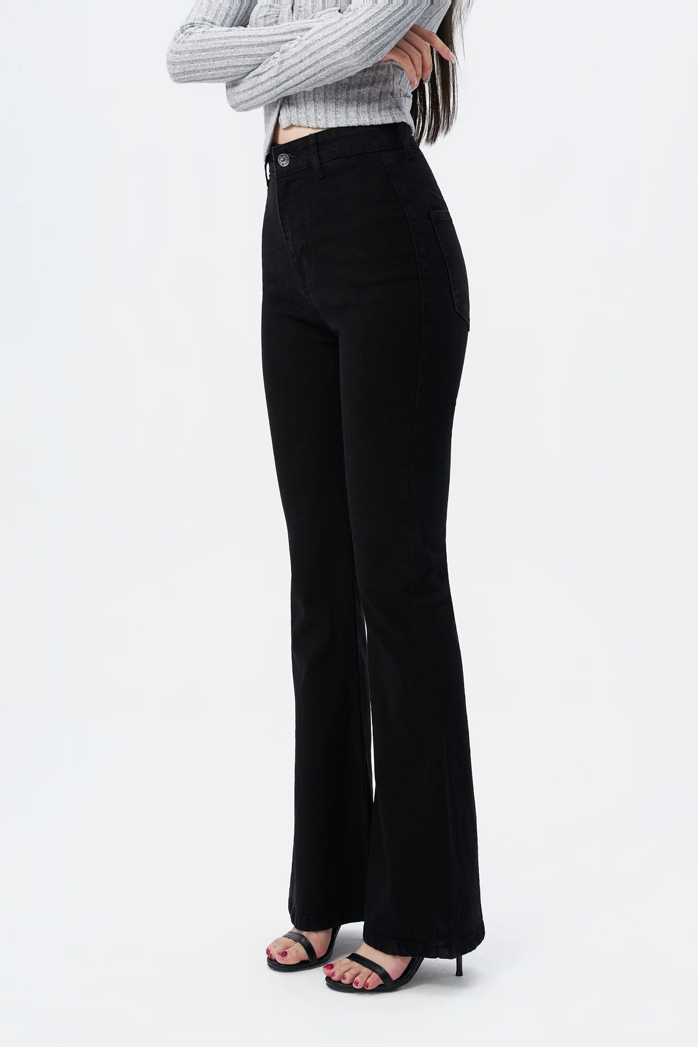 Black Ultra High Rise Flare Jeans