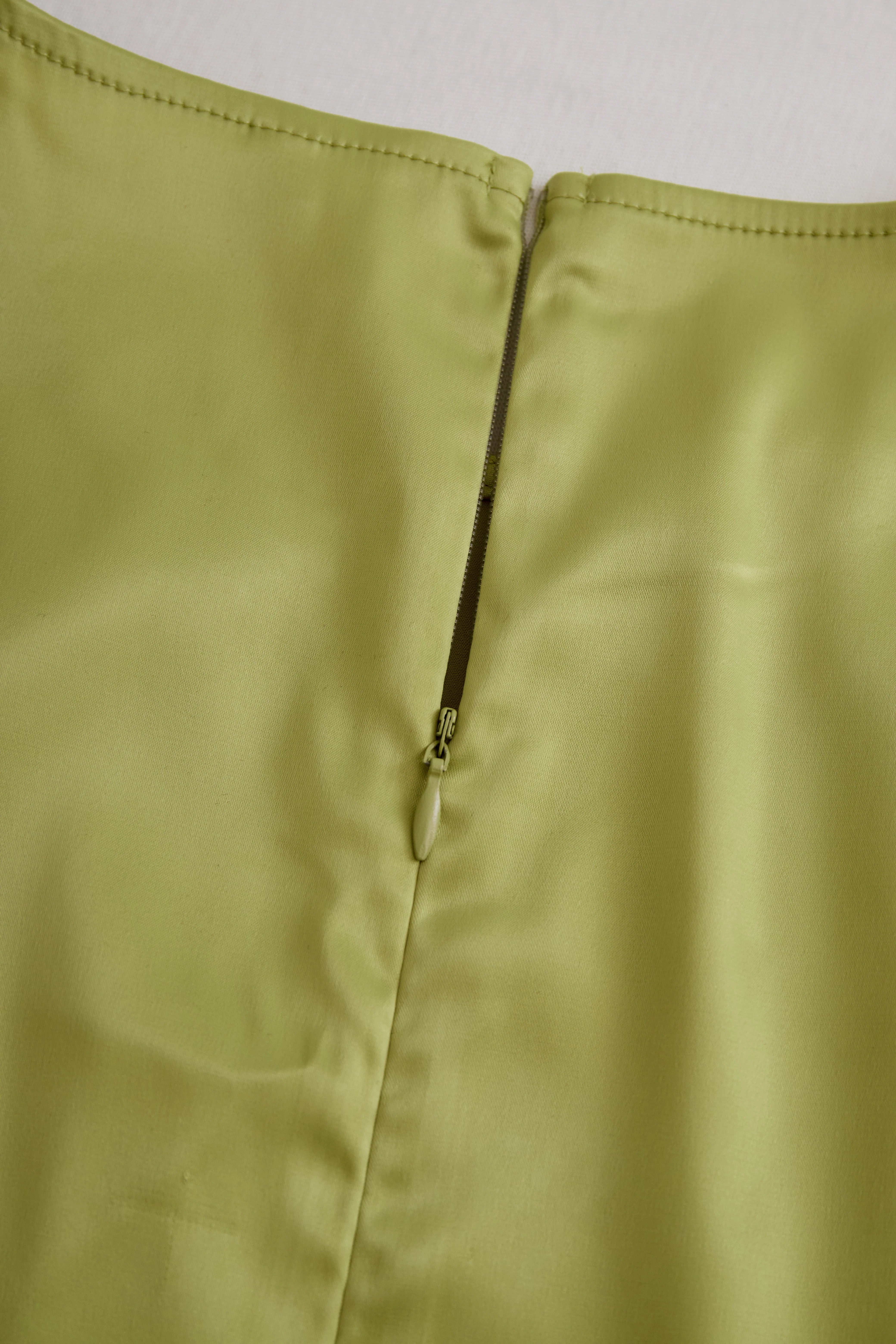 Luxe Olive Green Satin Sleeveless Two-piece Mini Dress