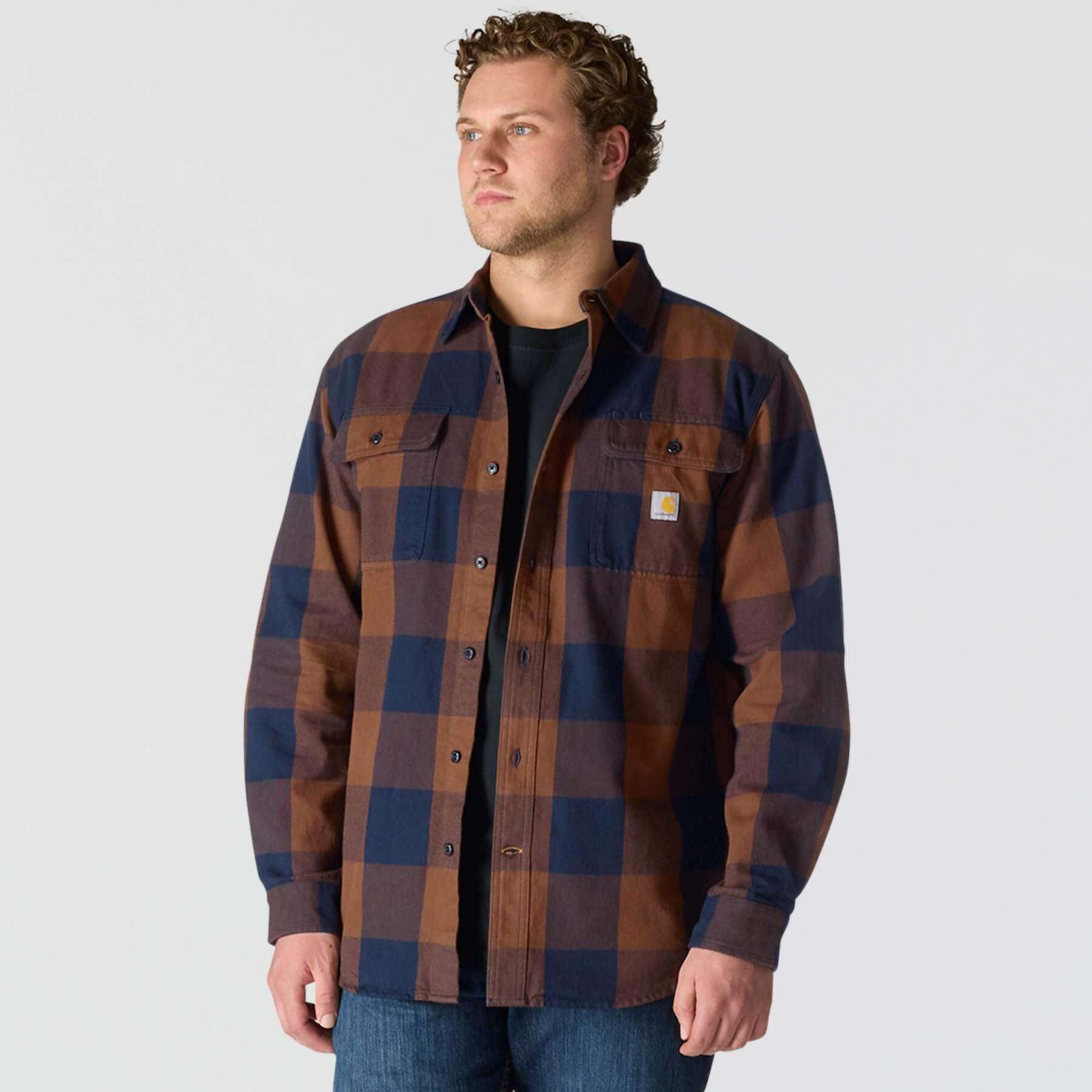 CHT Loose Fit Heavyweight Flannel Long-Sleeve Plaid Shirt 107013