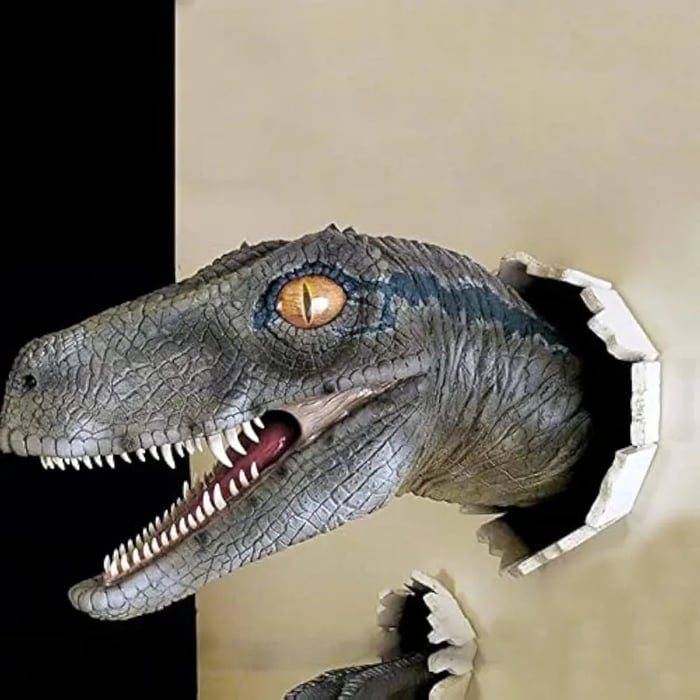 3D Wall Mount Dinosaur Bust Sculpture