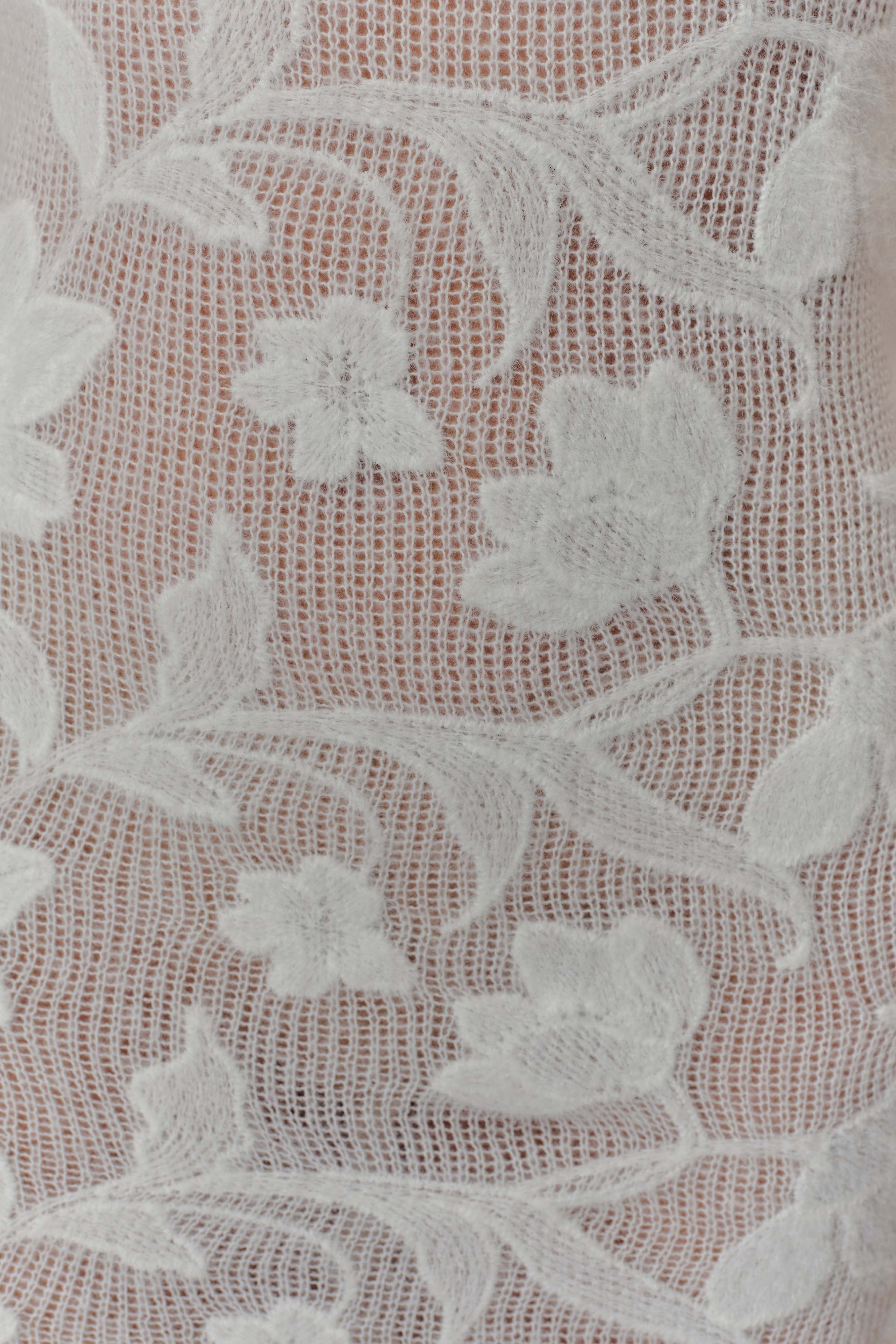 Ivory Floral Sheer Maxi Dress