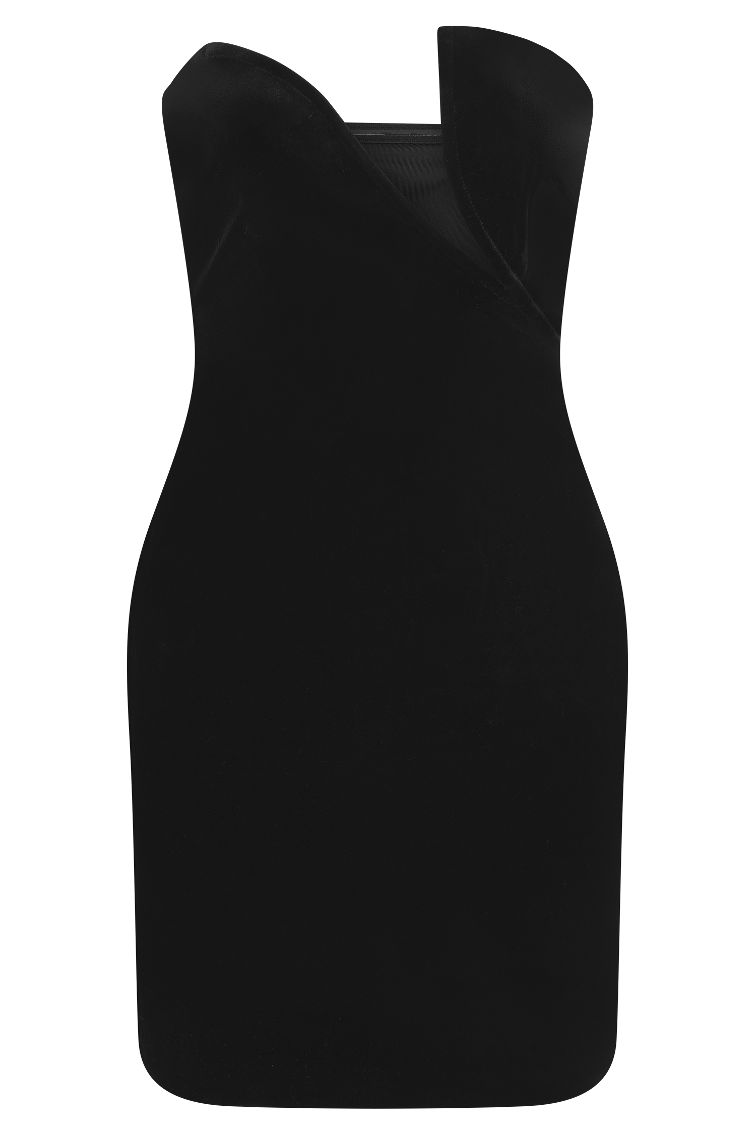 Black Velvet Strapless Mini Dress