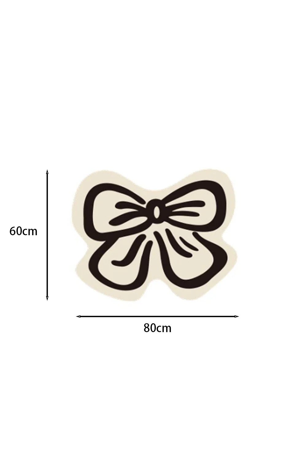White Bowknot Pattern Irregular Soft Door Mat