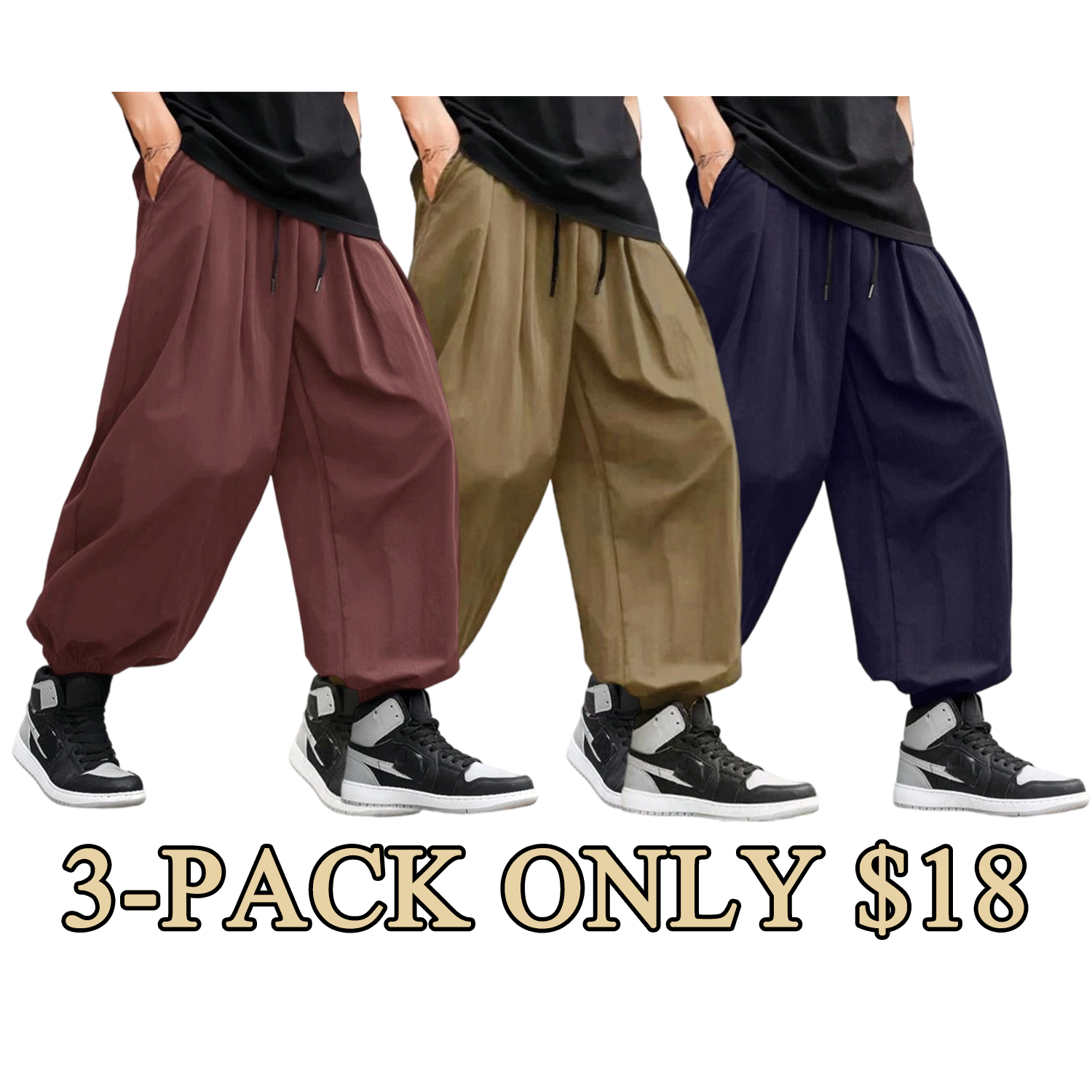 Men’s Casual Drawstring Jogger Pants – Comfy Everyday Wear