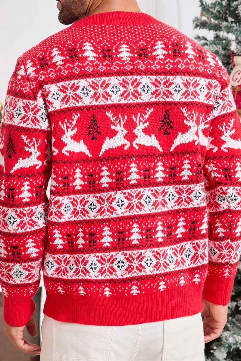Men's Christmas-themed Crew Neck Sweater