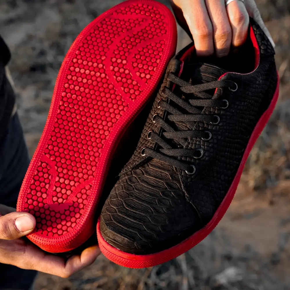 Matte Black Python Leather Shoes