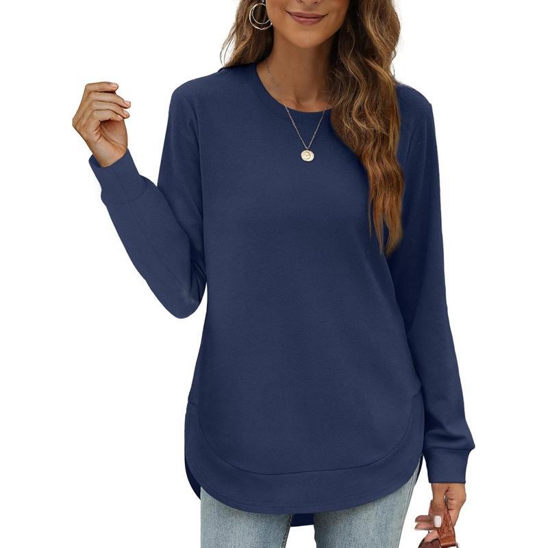 Cozy High-Low Crewneck Sweatshirt