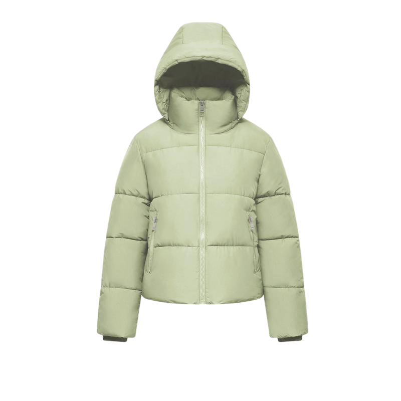 Women's Quilted Puffer Jacket with Removable Hood