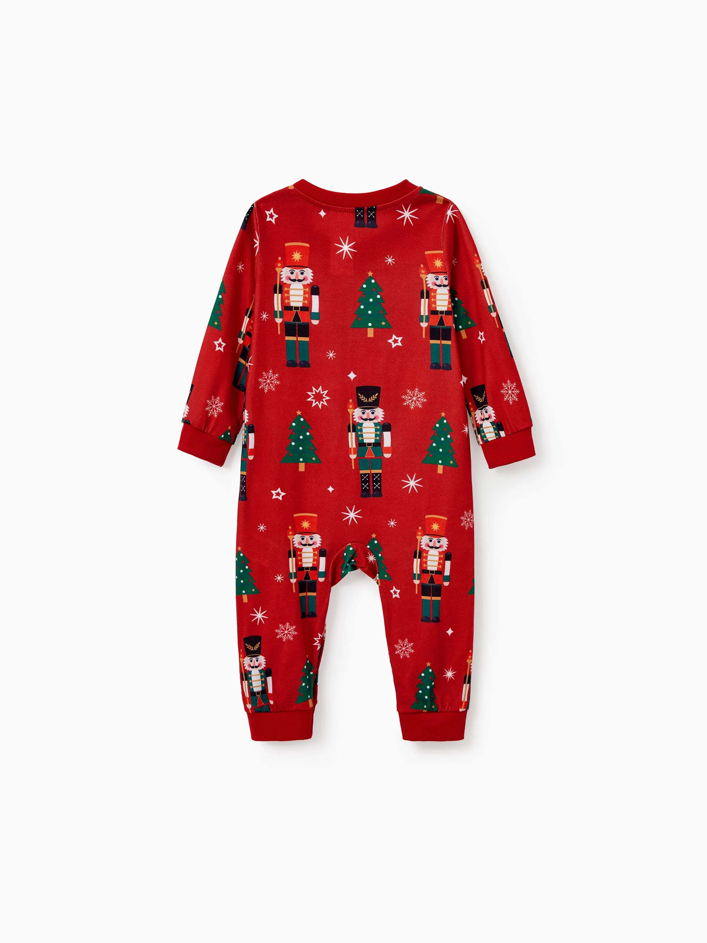 Christmas Matching Family Pajamas Set Nutcracker Print PJS with Christmas Socks Red