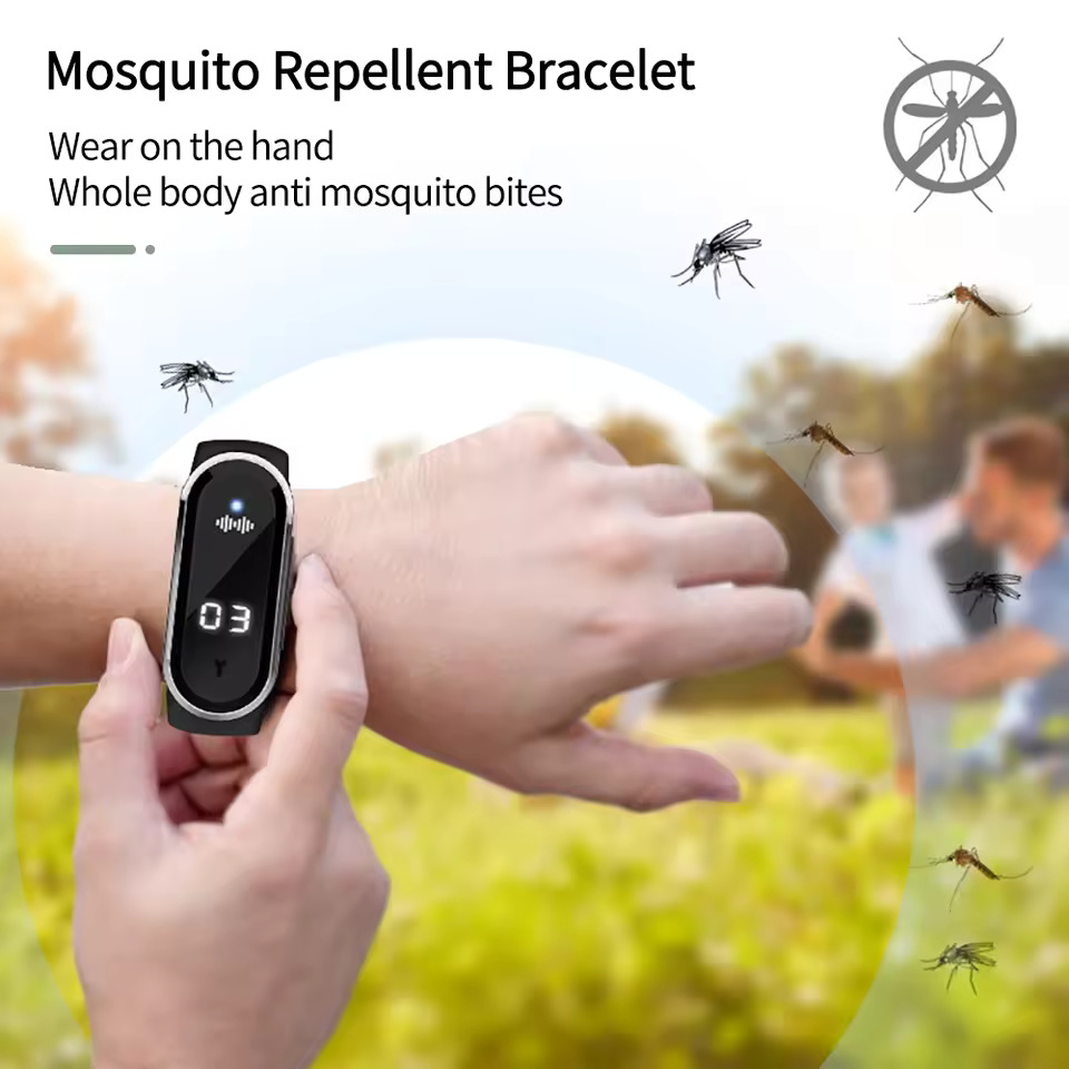 M21 Ultrasonic Anti Mosquitoes Wrist Band, Anti Static Electricity Smart Watch Clock
