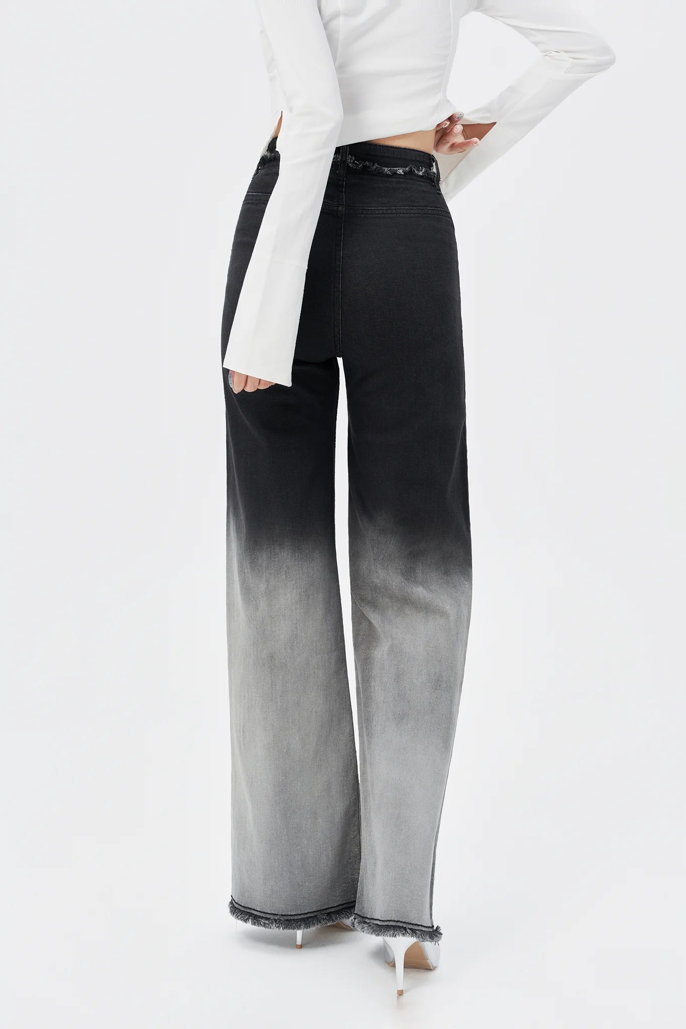 Bare Edge Ombre Wide Leg Jeans