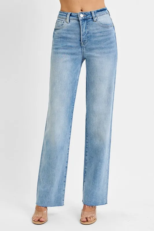 Tummy Control Rise Straight Jeans