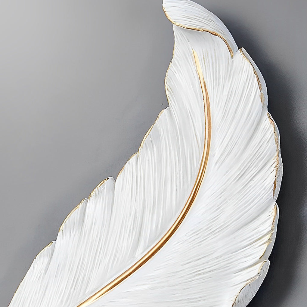 Creative Feathers LED White Luxury Modern Wall Lamp Wall Sconce Lighting