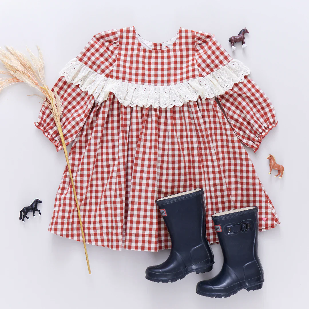 Girl's Dixie Pony Gingham Dress