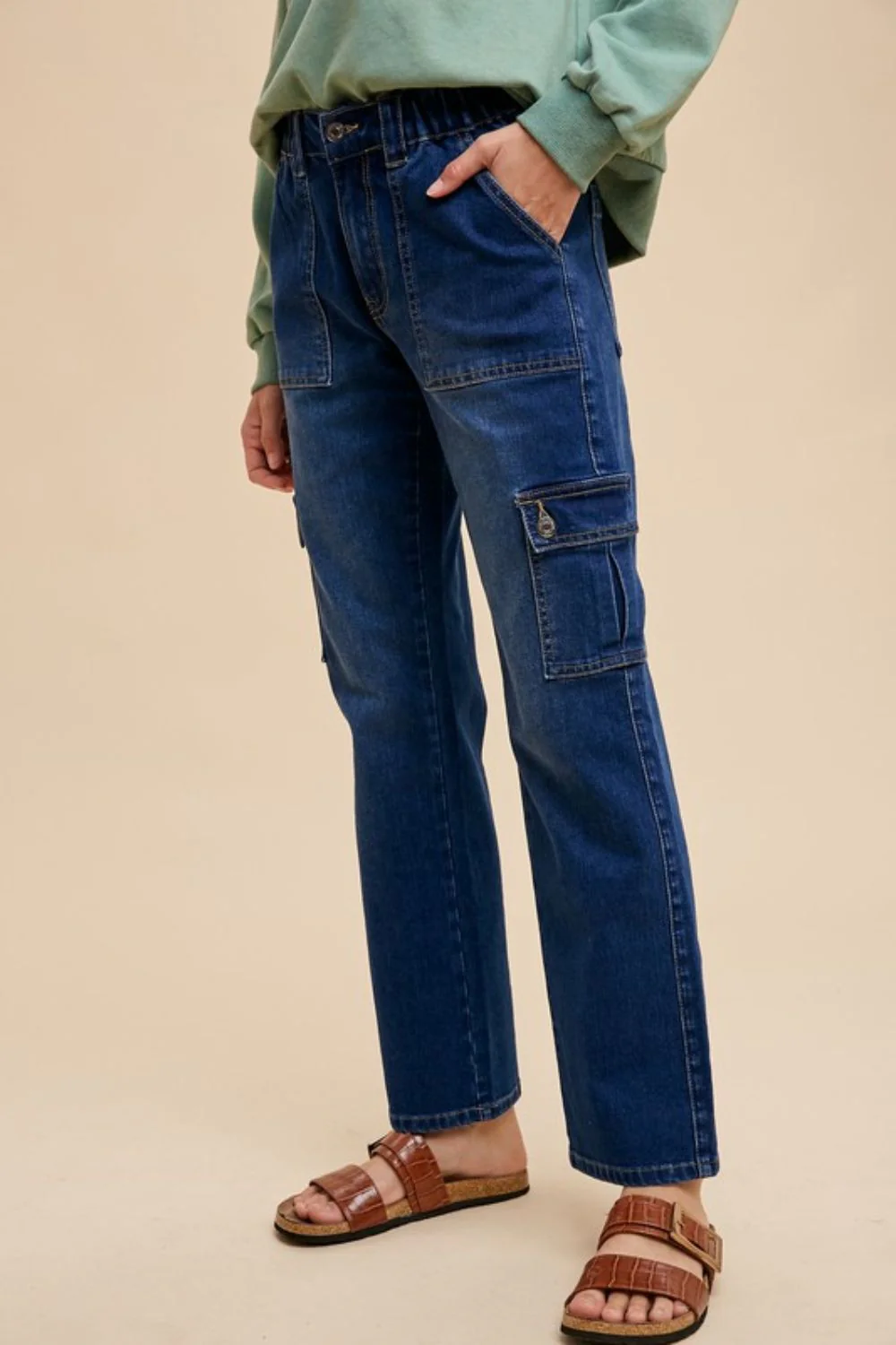 Wear Straight Leg Jeans with Cargo Pockets