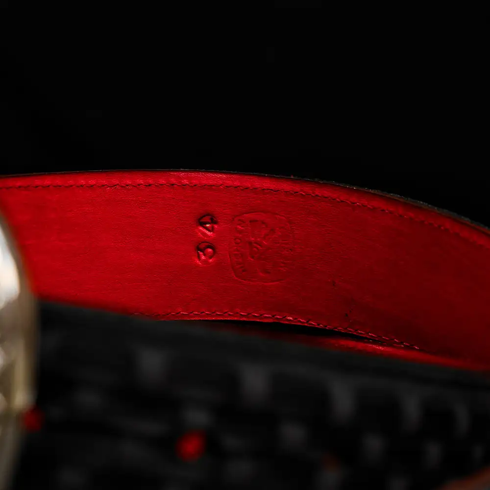 Black Basketweave Leather Belt