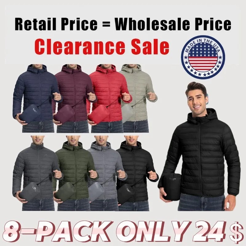 Mens Lightweight Packable Outdoor Puffer