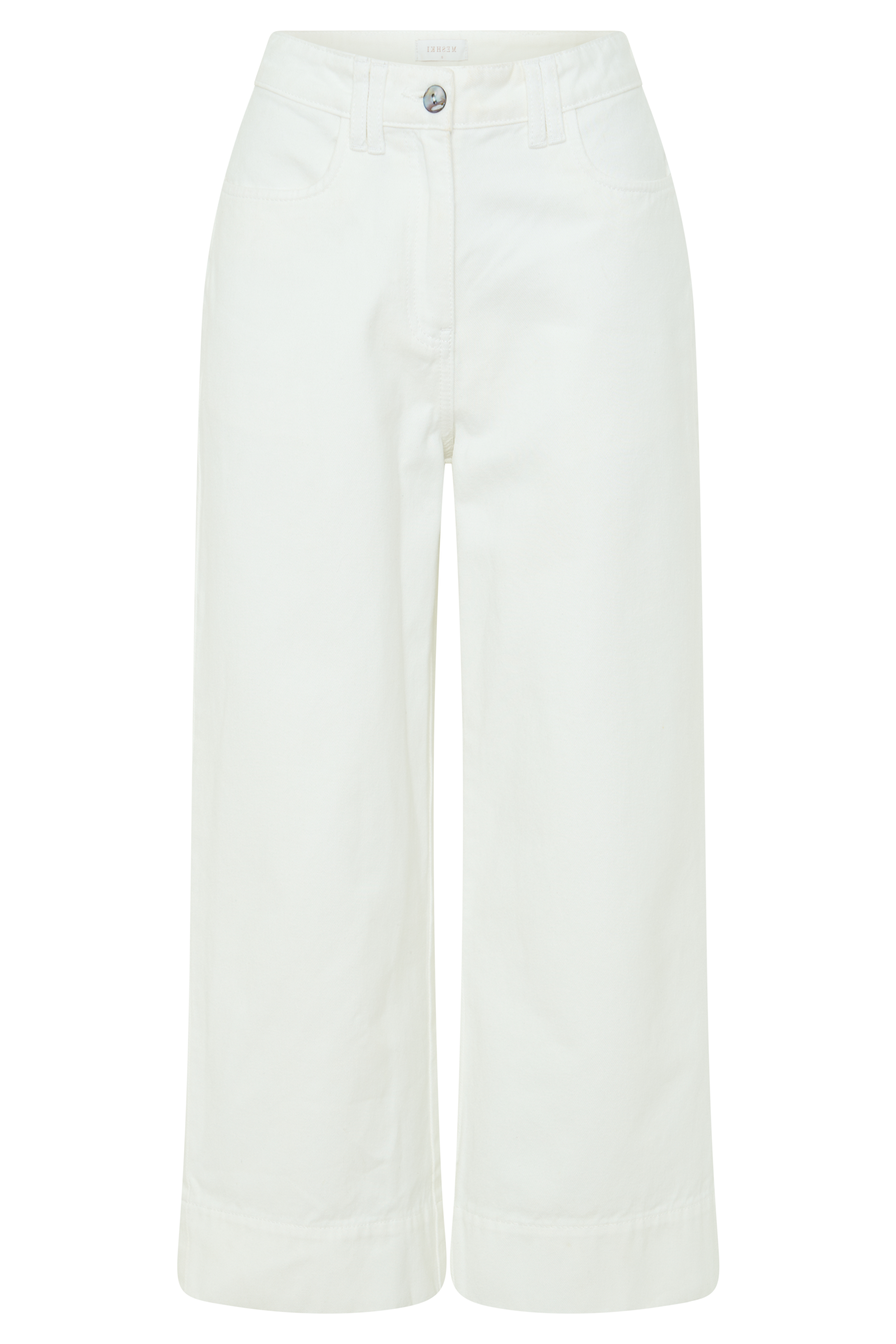 White Cropped Wide Leg Jeans