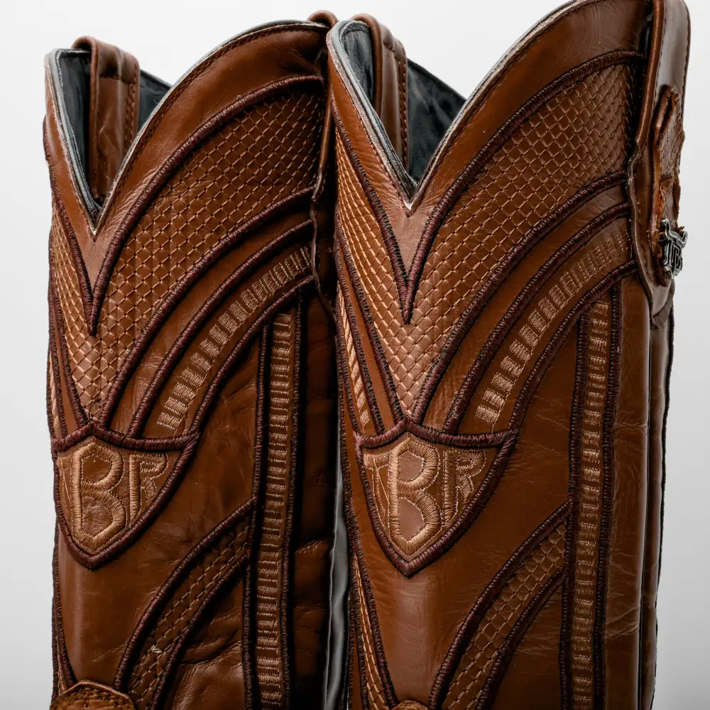 Matte Tan Jumbo Python Leather Boots - Square Toe