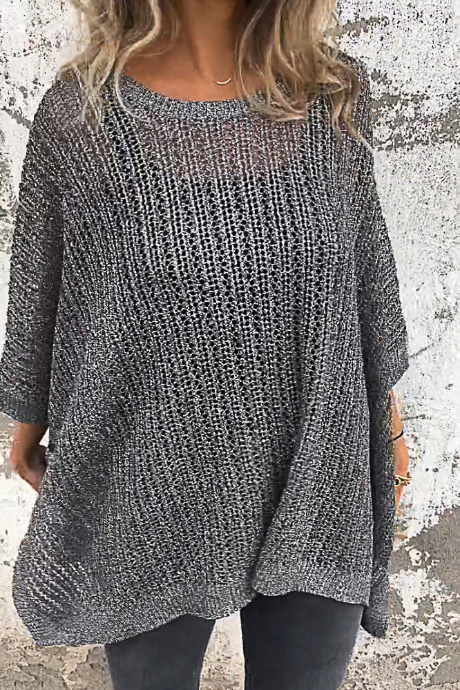 Women's Bronzing Hollow Pullover Sweater