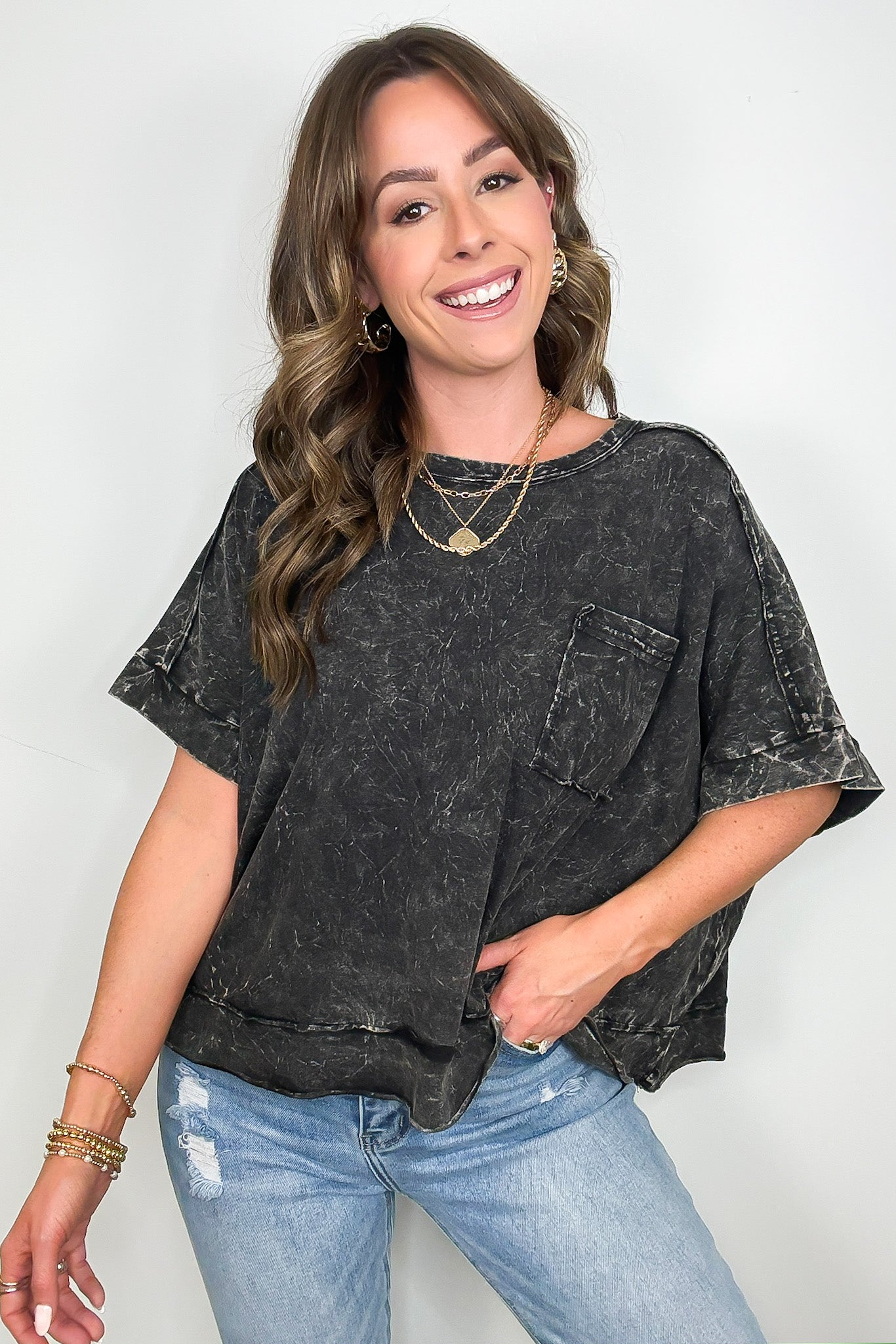 Vivid Aura Mineral Wash Oversized Tee